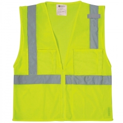 Lime Green Safety Vest with Silver Reflective Stripes